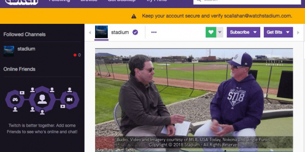 Twitch adds Stadium’s traditional sports broadcasts to platform